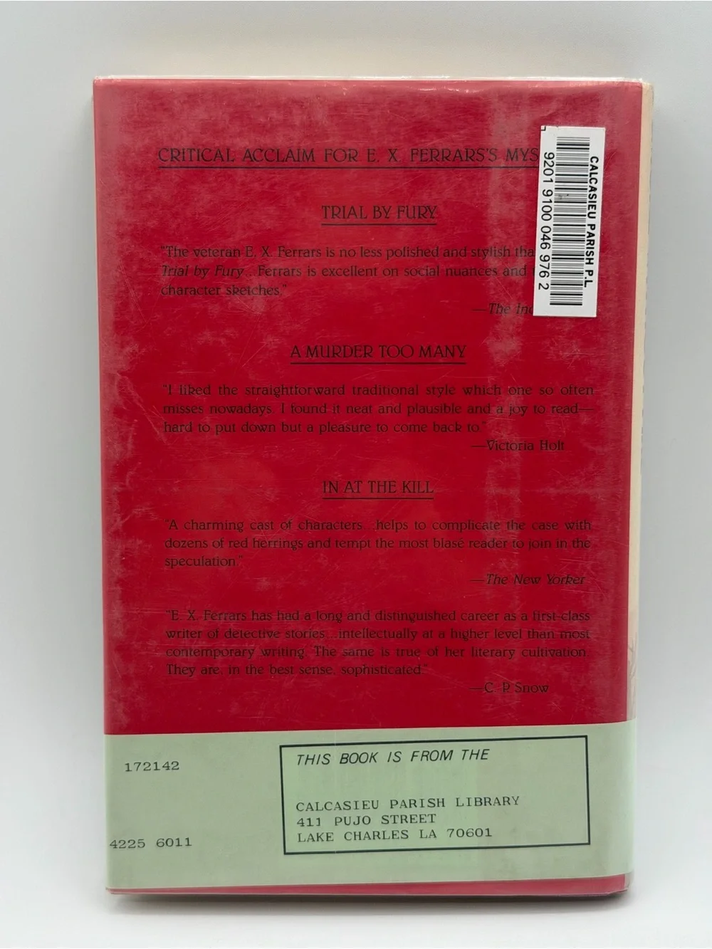 Smoke Without Fire by E.X. Ferrars Hardcover Book 1991 First Edition Library